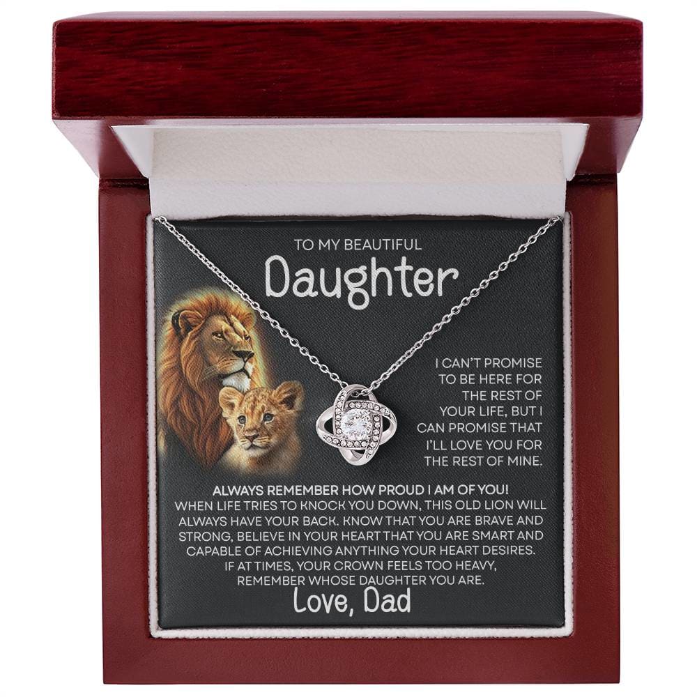 To My Beautiful Daughter - Promise - From Dad - Love Knot Necklace Gifts For Daughter Daughter Gifts Daughter Necklace Daughter Birthday