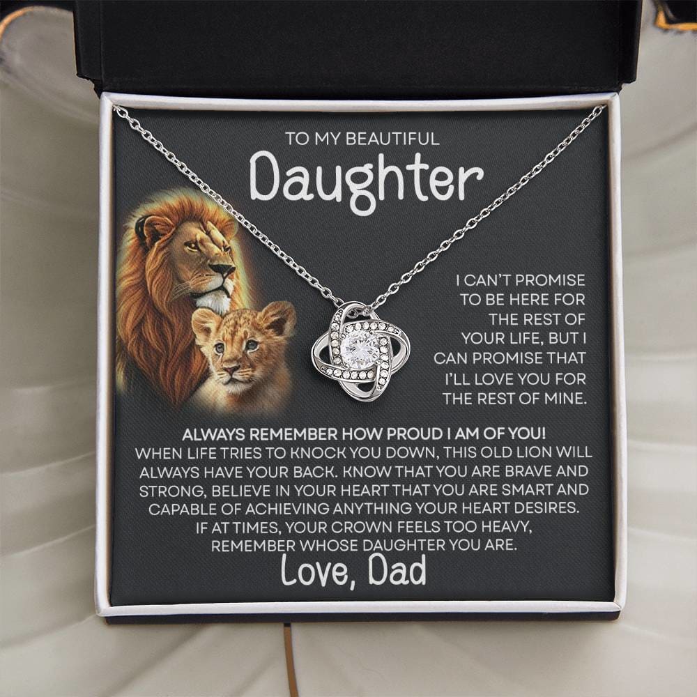 To My Beautiful Daughter - Promise - From Dad - Love Knot Necklace Gifts For Daughter Daughter Gifts Daughter Necklace Daughter Birthday