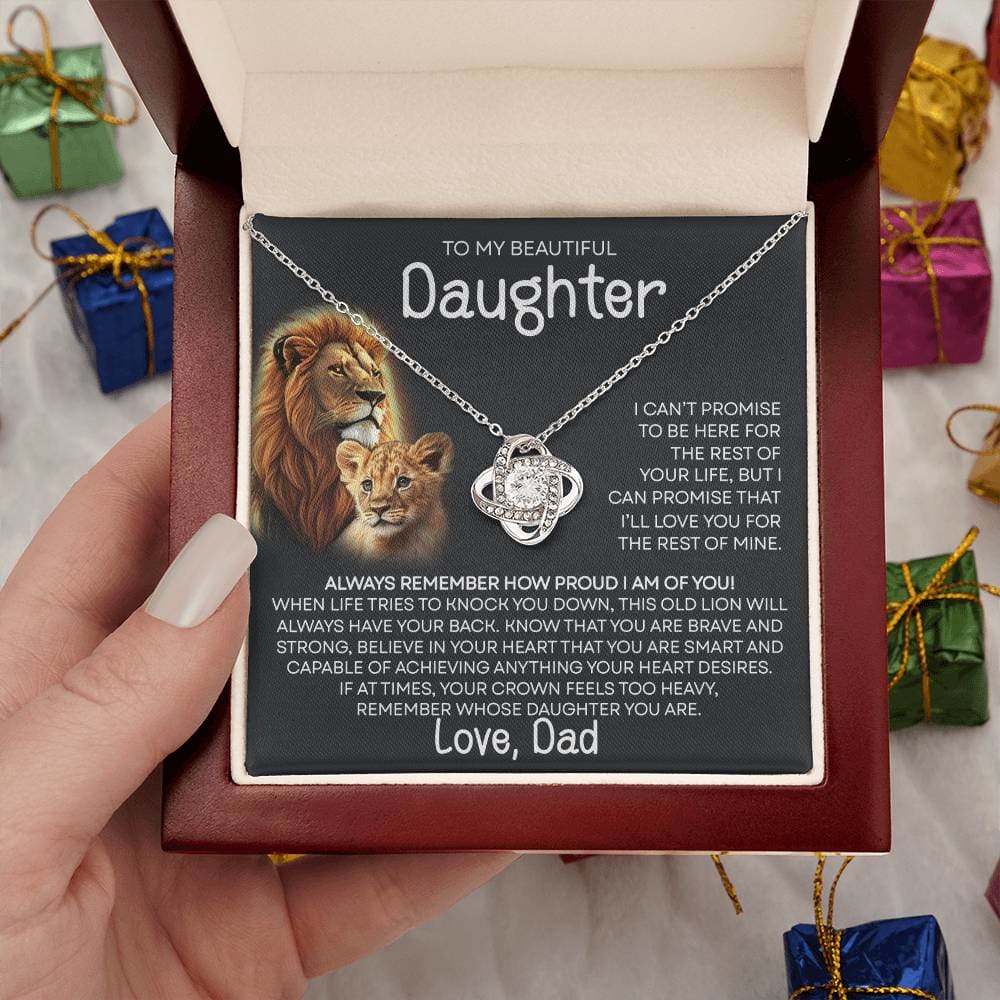 To My Beautiful Daughter - Promise - From Dad - Love Knot Necklace Gifts For Daughter Daughter Gifts Daughter Necklace Daughter Birthday