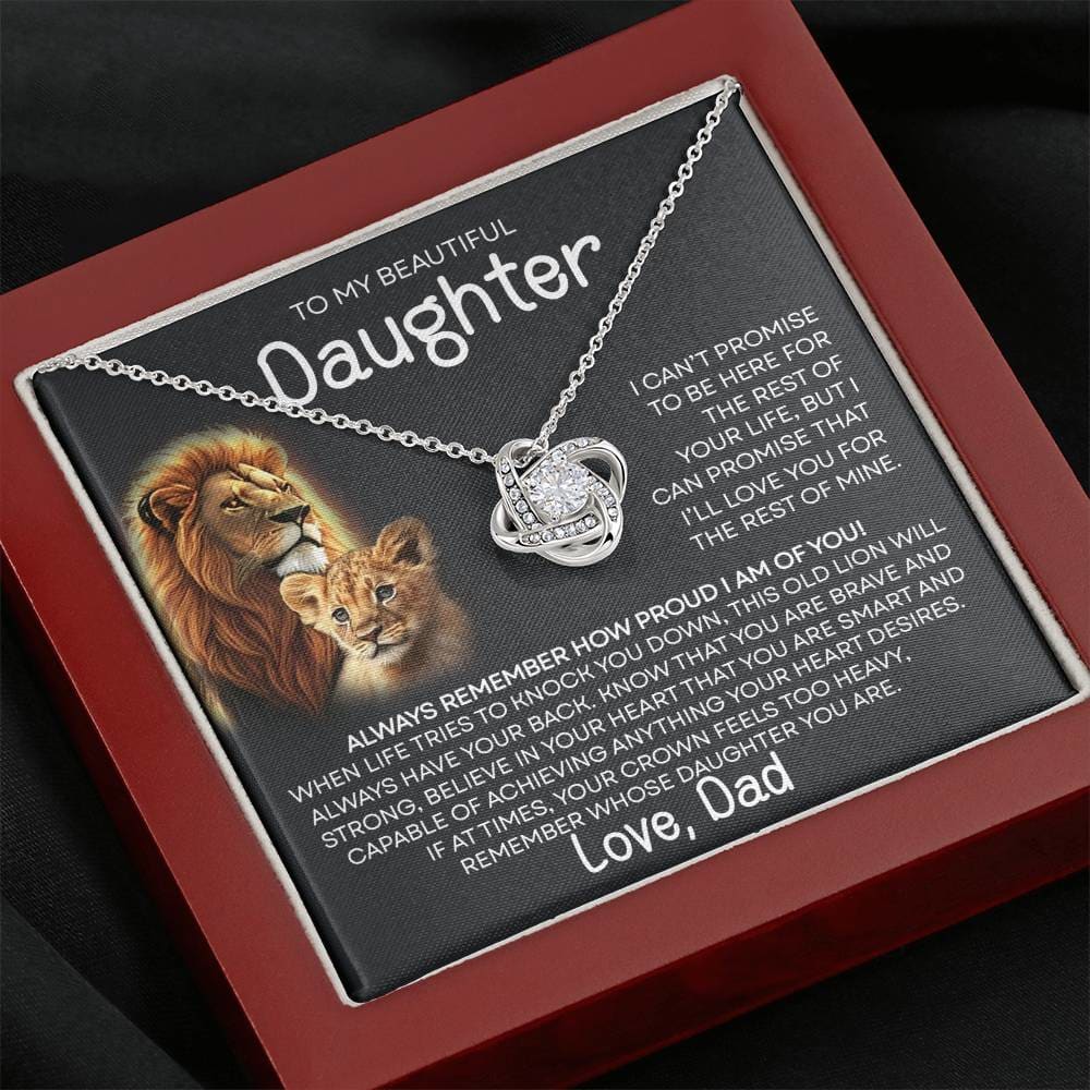 To My Beautiful Daughter - Promise - From Dad - Love Knot Necklace Gifts For Daughter Daughter Gifts Daughter Necklace Daughter Birthday