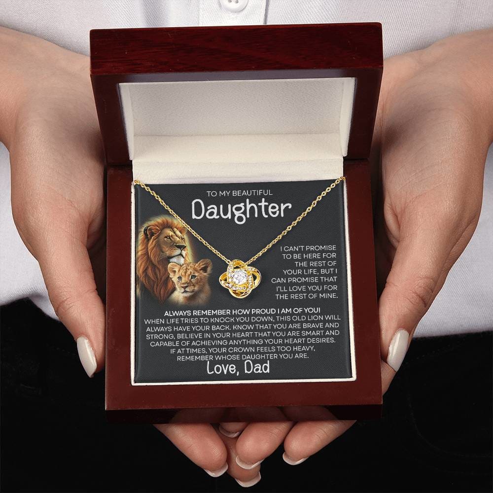 To My Beautiful Daughter - Promise - From Dad - Love Knot Necklace Gifts For Daughter Daughter Gifts Daughter Necklace Daughter Birthday