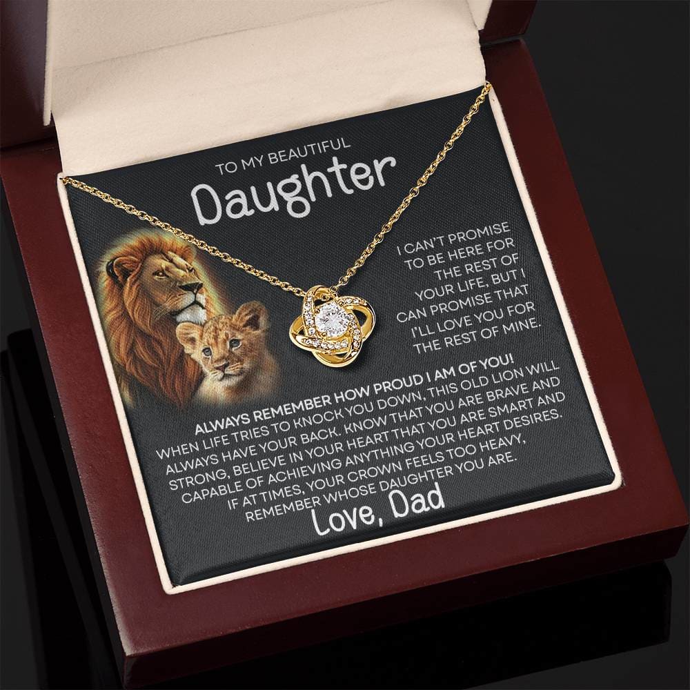 To My Beautiful Daughter - Promise - From Dad - Love Knot Necklace Gifts For Daughter Daughter Gifts Daughter Necklace Daughter Birthday
