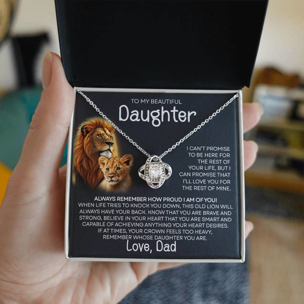 To My Beautiful Daughter - Promise - From Dad - Love Knot Necklace Gifts For Daughter Daughter Gifts Daughter Necklace Daughter Birthday