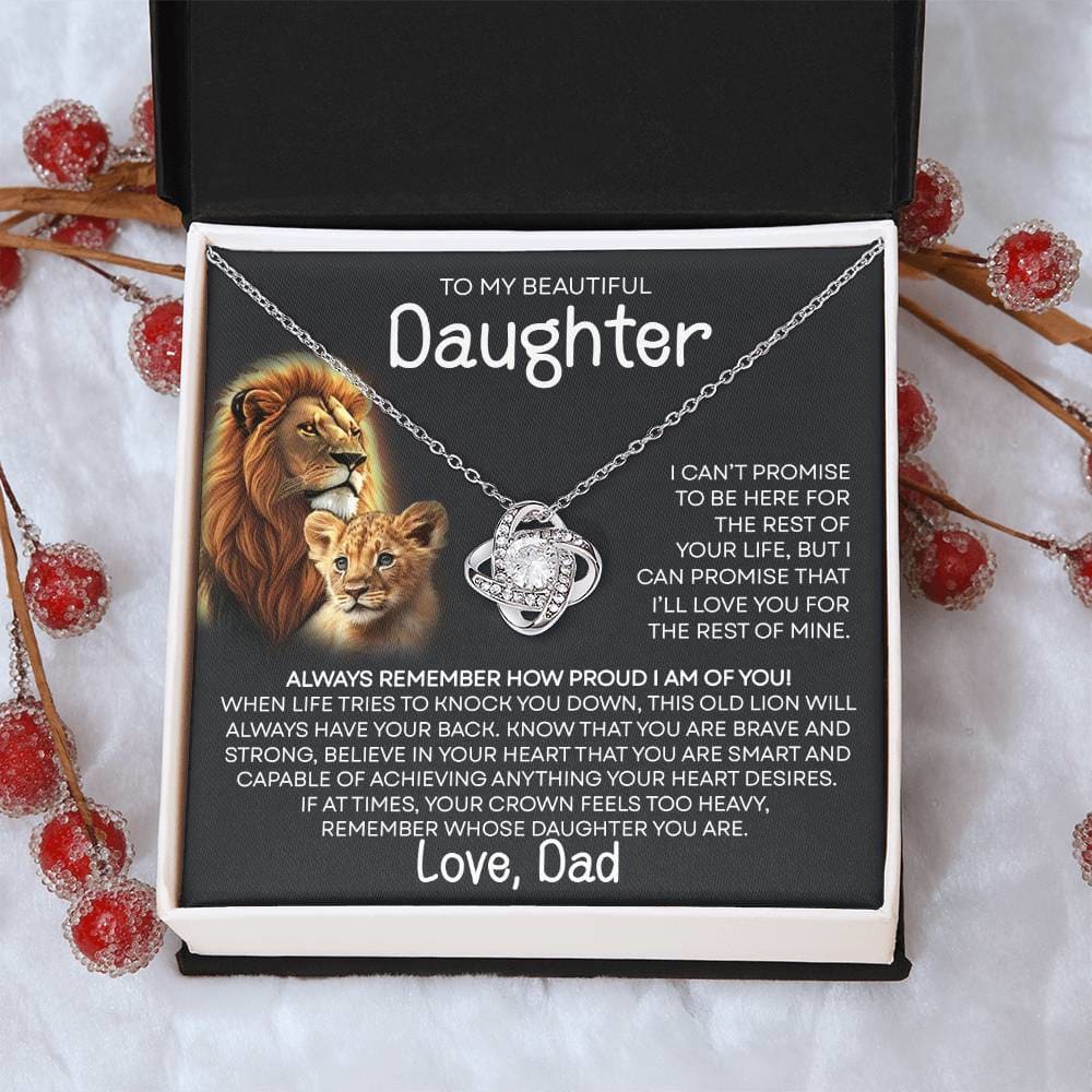 To My Beautiful Daughter - Promise - From Dad - Love Knot Necklace Gifts For Daughter Daughter Gifts Daughter Necklace Daughter Birthday