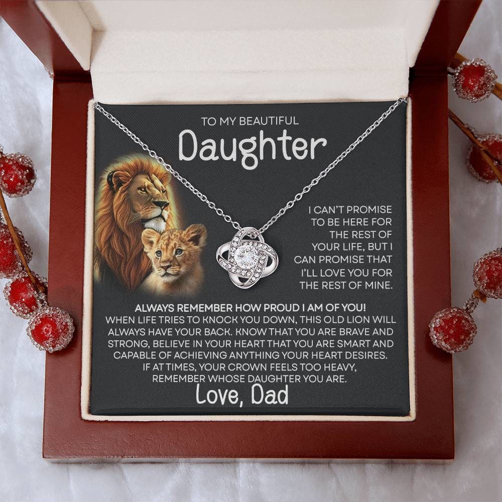 To My Beautiful Daughter - Promise - From Dad - Love Knot Necklace Gifts For Daughter Daughter Gifts Daughter Necklace Daughter Birthday