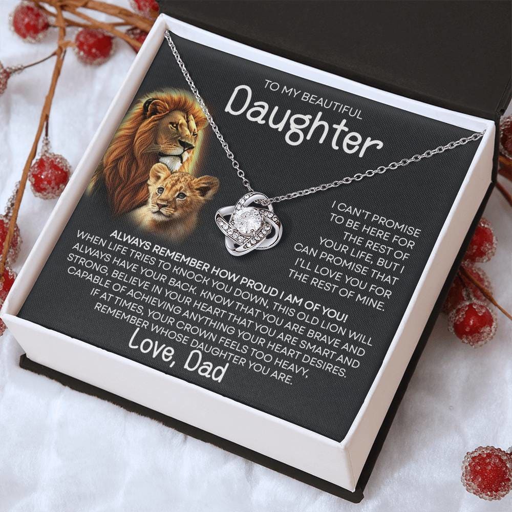 To My Beautiful Daughter - Promise - From Dad - Love Knot Necklace Gifts For Daughter Daughter Gifts Daughter Necklace Daughter Birthday