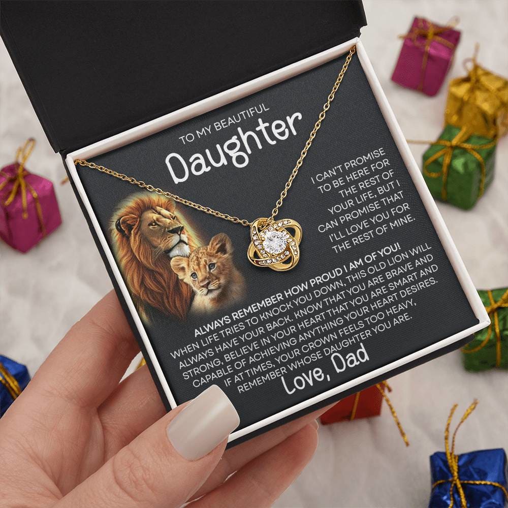 To My Beautiful Daughter - Promise - From Dad - Love Knot Necklace Gifts For Daughter Daughter Gifts Daughter Necklace Daughter Birthday