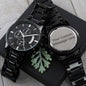 Customizable Engraved Luxury Black Chronograph Watch - with Standard or Luxury Box - Standard Box - Jewelry 1