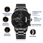 Customizable Engraved Luxury Black Chronograph Watch - with Standard or Luxury Box - Jewelry 2