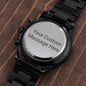 Customizable Engraved Luxury Black Chronograph Watch - with Standard or Luxury Box - Jewelry 3