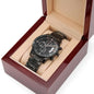 Customizable Engraved Luxury Black Chronograph Watch - with Standard or Luxury Box - Jewelry 8