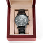 Customizable Engraved Luxury Black Chronograph Watch - with Standard or Luxury Box - Jewelry 9