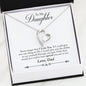 Dad to Daughter never Forget Forever Love Heart Necklace - 14k White Gold Finish - Jewelry 2