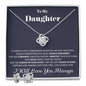 Daughter Christmas Gift Love Knot Necklace And Earrings Gift Set Gift With Message Card Daughter Birthday Gift Grown Up Daughter - Two Tone