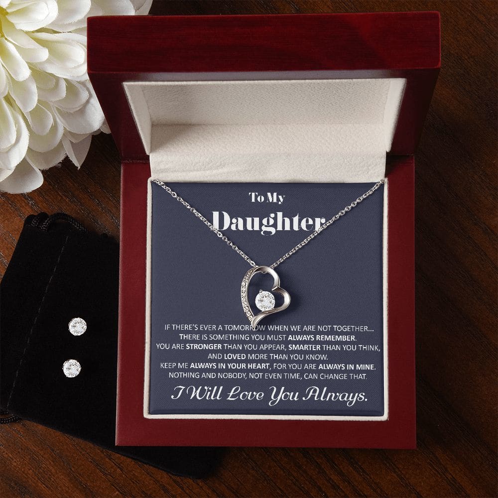 Daughter Christmas Gift To My Daughter Necklace And Earrings Gift Set Gift With Message Card Daughter Birthday Gift Grown Up Daughter - 14k