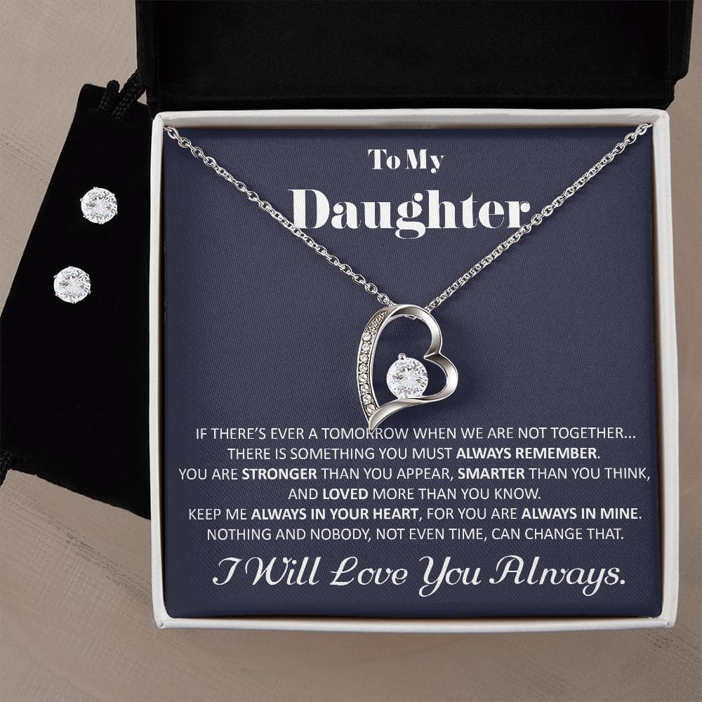 Daughter Christmas Gift To My Daughter Necklace And Earrings Gift Set Gift With Message Card Daughter Birthday Gift Grown Up Daughter - 14k