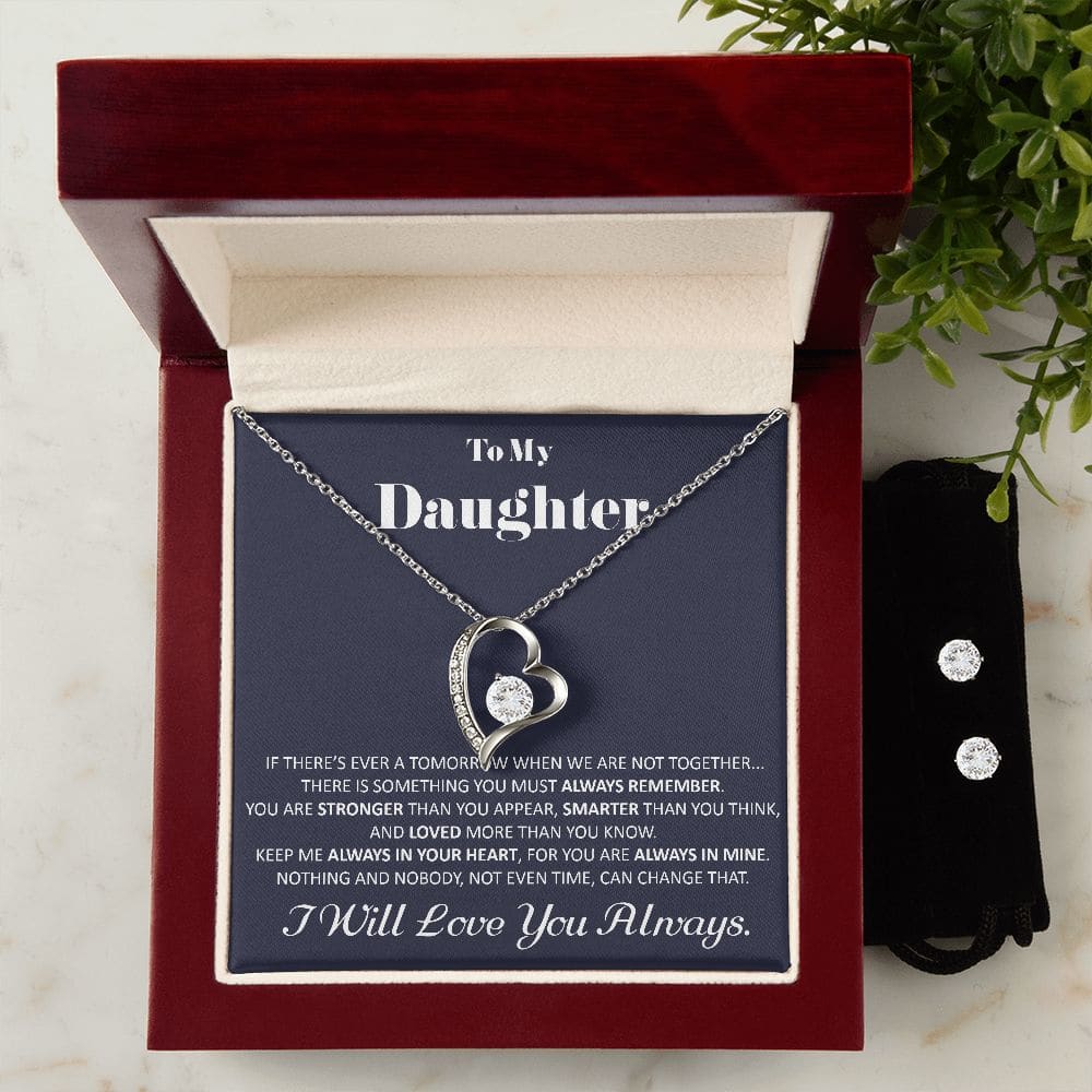Daughter Christmas Gift To My Daughter Necklace And Earrings Gift Set Gift With Message Card Daughter Birthday Gift Grown Up Daughter -