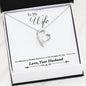 Husband to Wife Broken Road Forever Love Heart Necklace - 14k White Gold Finish - Jewelry 2