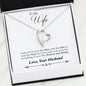 Husband to Wife first Forever Love Heart Necklace - 14k White Gold Finish - Jewelry 2