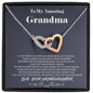 To my Amazing Grandma - from Granddaughter - Hearts as One - Interlocking Hearts Necklace - Jewelry 6