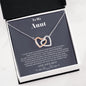 To my Aunt - from Niece - Golden Heart - Interlocking Hearts Necklace - Jewelry 9