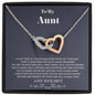 To my Aunt - from Niece - Golden Heart - Interlocking Hearts Necklace - Jewelry 6