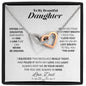 To my Beautiful Daughter - from Dad - Love and Light - Interlocking Hearts Necklace - Jewelry 6