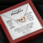 To my Beautiful Daughter - from Dad - Love and Light - Interlocking Hearts Necklace - Mahogany Style Luxury Box - Jewelry 4