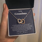 To my Grandma - from Grandson - Golden Heart - Interlocking Hearts Necklace - Jewelry 14