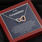 To my Grandma - from Grandson - Golden Heart - Interlocking Hearts Necklace - Mahogany Style Luxury Box - Jewelry 4
