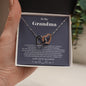 To my Grandma - from Grandson - Golden Heart - Interlocking Hearts Necklace - Standard Box - Jewelry 17