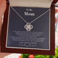 To my Mom - from Daughter - Hearts as One - Love Knot Necklace - Mahogany Style Luxury Box - Jewelry 7