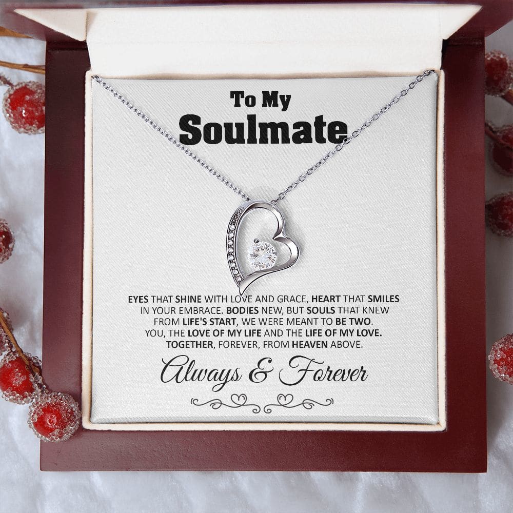 To My Soulmate Eyes That Shine Necklace Gift Soulmate Birthday Gift Soulmate Anniversary Gift Christmas Gift Valentine’s Day Gift - 14k