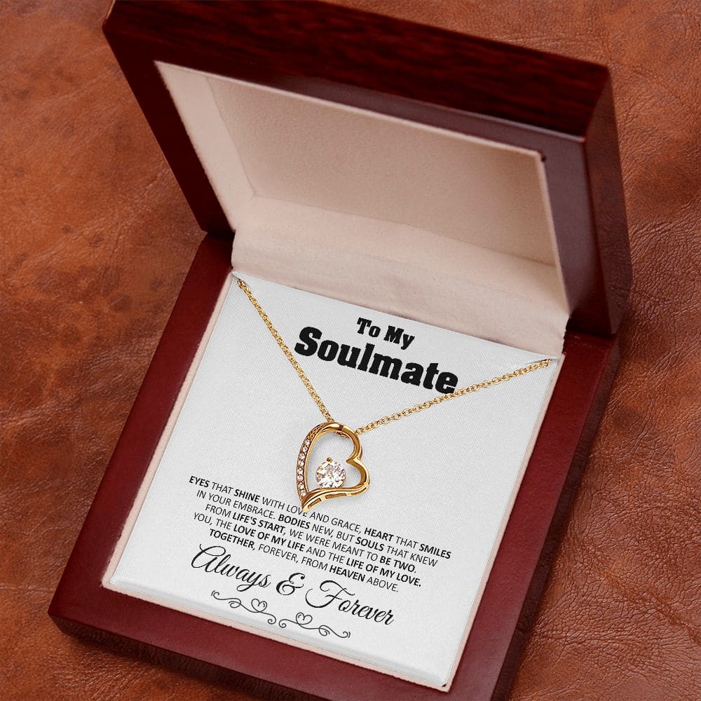 To My Soulmate Eyes That Shine Necklace Gift Soulmate Birthday Gift Soulmate Anniversary Gift Christmas Gift Valentine’s Day Gift - 18k