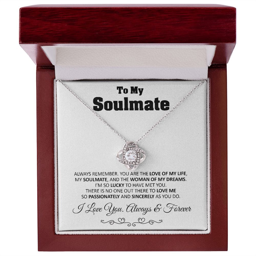 To My Soulmate Love Knot Necklace Gift Soulmate Birthday Gift Soulmate Anniversary Gift Christmas Gift Valentine’s Day Gift - 14k White Gold