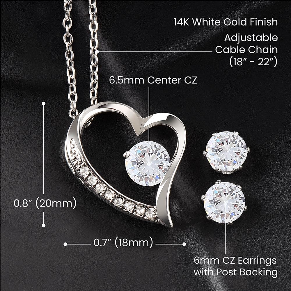 To My Soulmate - You Took My Breath Away - Forever Love Soulmate Necklace Earring Gift Set With Message Card Soulmate Birthday Soulmate