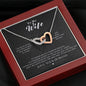 To my Wife- i Promise - Interlocking Hearts Necklace - Mahogany Style Luxury Box - Jewelry 4