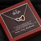 To my Wife - Reason to be - Dark Red - Interlocking Hearts Necklace - Mahogany Style Luxury Box - Jewelry 4