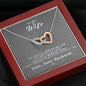 To my Wife - Reason to be - Gray- Interlocking Hearts Necklace - Mahogany Style Luxury Box - Jewelry 4