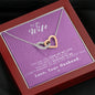 To my Wife - Reason to be - Pink- Interlocking Hearts Necklace - Mahogany Style Luxury Box - Jewelry 4