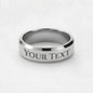 Custom Engraved Men’s Ring – Personalized Stainless Steel Gold & Black Band Promise Ring Name Engraving Gift for Him - Size 8 / Polished