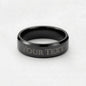 Custom Engraved Men’s Ring – Personalized Stainless Steel Gold & Black Band Promise Ring Name Engraving Gift for Him - Size 9 / Black