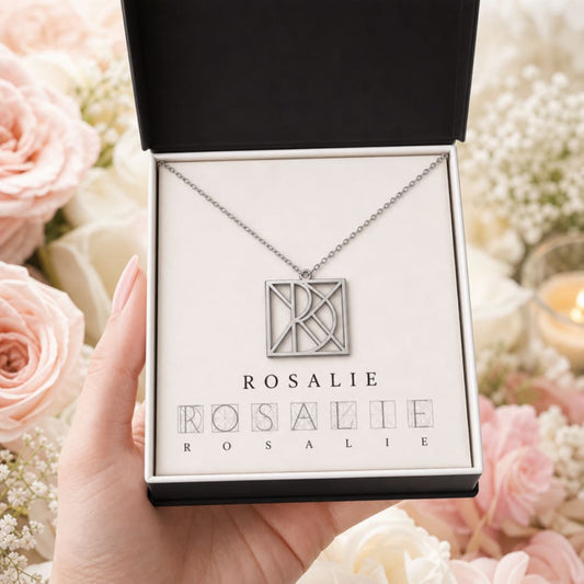 Custom Name Necklace – Personalized Monogram Logo Necklace Stainless Steel or Yellow Gold Finish - Jewelry 1