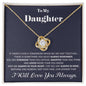 Daughter’s Love Knot Necklace - Perfect Daughter Gift - Timeless Beauty Unbreakable Bond - 18k Yellow Gold Finish / Standard Box - Jewelry 3
