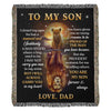 Father To Son Gifts - To My Son From Dad Gift - Heirloom Woven Blanket - Jewelry 1