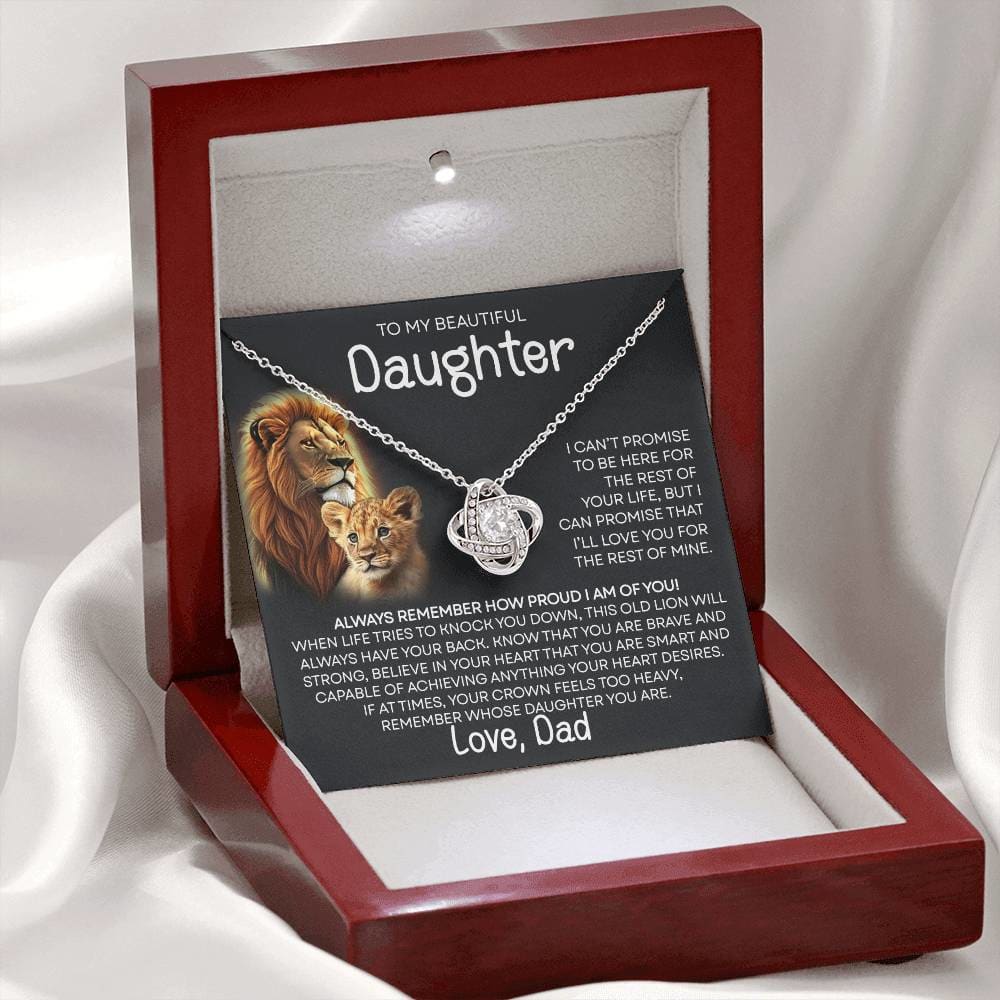 To My Beautiful Daughter - Promise - From Dad - Love Knot Necklace Gifts For Daughter Daughter Gifts Daughter Necklace Daughter Birthday