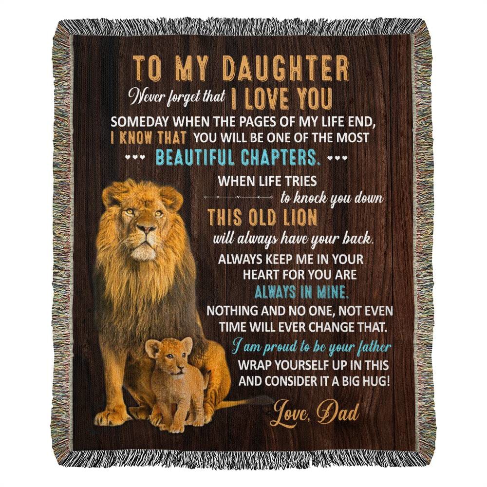 To My Daughter From Dad Beautiful Chapter Gift - Father To Daughter Gifts - Heirloom Woven Blanket - Jewelry 1