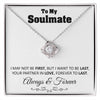 To My Soulmate - Forever To Last - Love Knot Necklace Christmas Birthday Anniversary Valentine’s Day Gift - 14k White Gold Finish / Standard