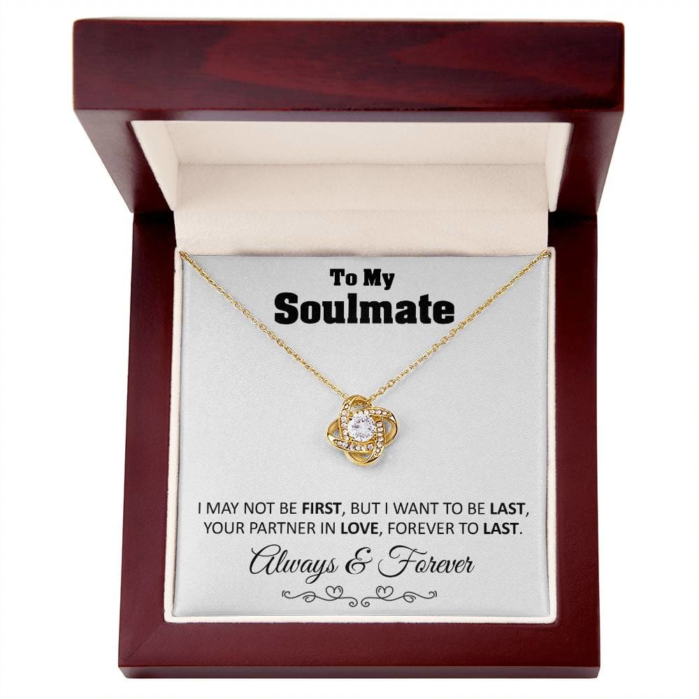 To My Soulmate – Forever To Last - Love Knot Necklace - Luxury Gift For Soulmates - 18k Yellow Gold Finish - Jewelry 2