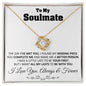 To My Soulmate - You Complete Me - Love Knot Necklace - Christmas Birthday Anniversary Valentine’s Day Gift - 18k Yellow Gold Finish /